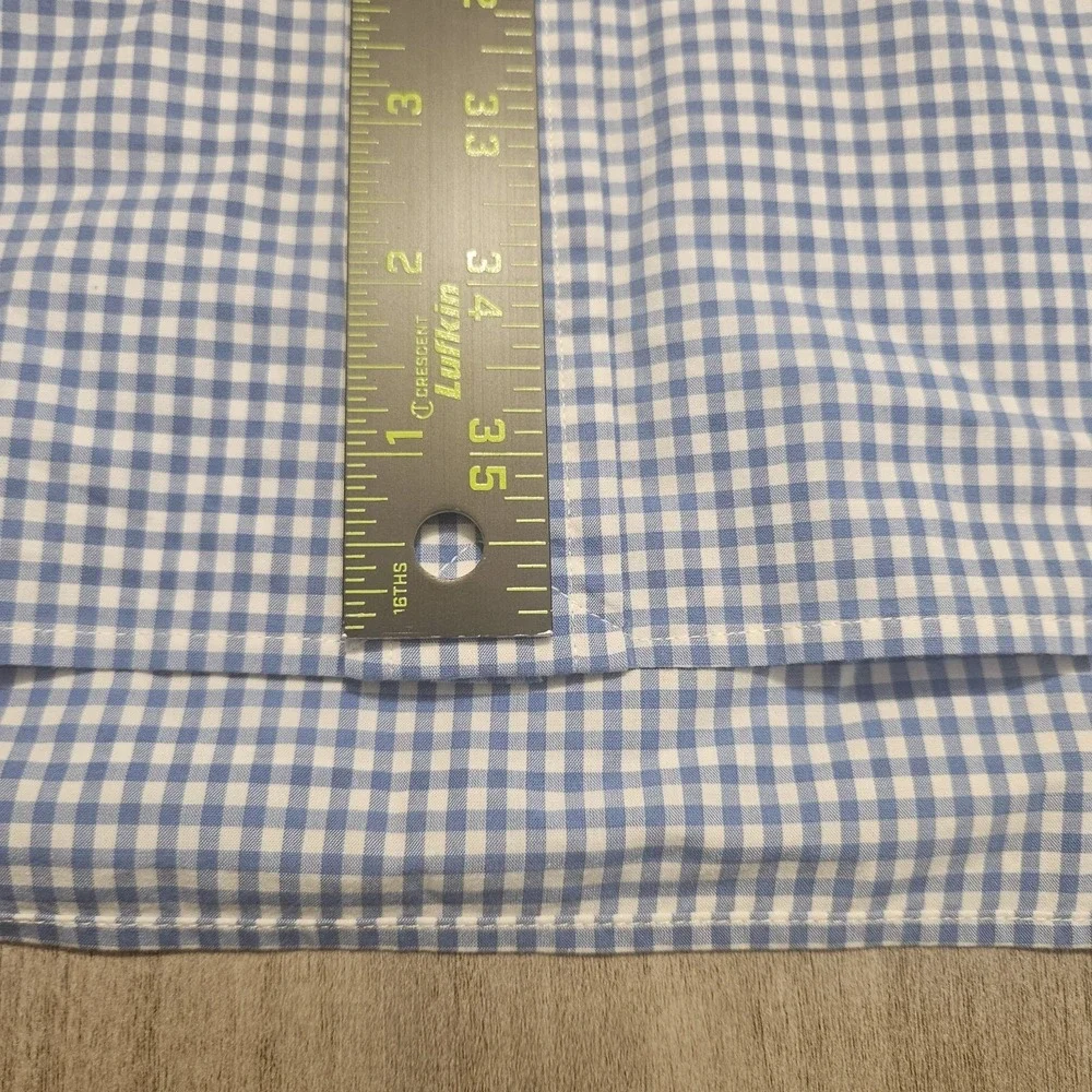 Polo Ralph Lauren Mens 4XLT Stretch  Blue White Check Button Down Shirt Big Tall